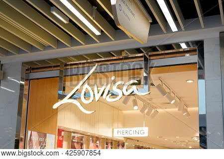 Montpellier , Ocitanie France  - 06 30 2021 : Lovisa Logo Sign And Brand Text Of Shop Fashionable Je