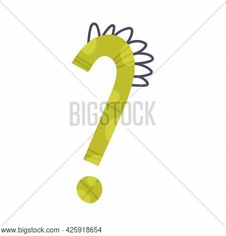 Dino Interrogation Mark With Spikes As Punctuation Sign Vector Illustration