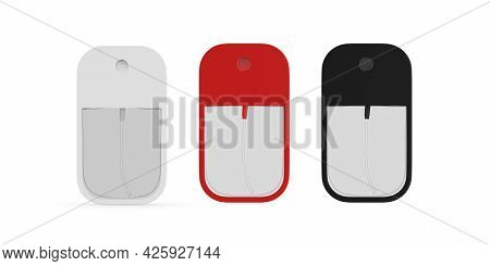Perfume Tester Mockup Template On Isolated White Background, Travel Pocket Perfume Mock-up For Your 