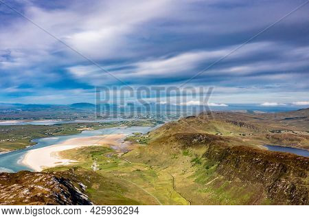 Aerial View Of Maghera And Ardara From Slieve Tooey In County Donegal - Ireland