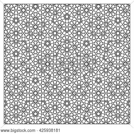 Quasi-periodic Middle Eastern Pattern. Laser Cutting Template.