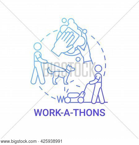 Work-a-thons Fundraiser Concept Icon. Fundraising Appeal Abstract Idea Thin Line Illustration. Raise