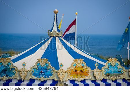 26 June 2021, The Hague, Netherlands, Carousel On The Bathing Area No.4 Or Strandslag, 4, On The Dun