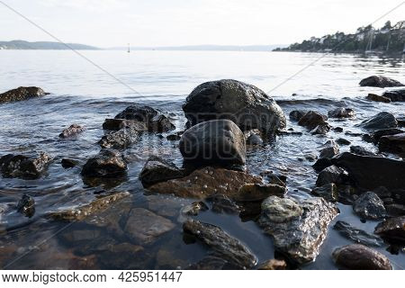 Stones Rock In Sea On Beach Nature Ocean