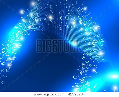 Binary Data Flow Connection Abstract Background