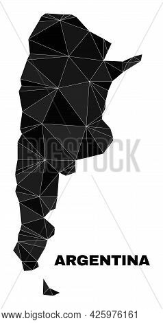 Low-poly Argentina Map. Polygonal Argentina Map Vector Is Combined With Randomized Triangles. Triang