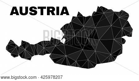 Low-poly Austria Map. Polygonal Austria Map Vector Combined Of Random Triangles. Triangulated Austri