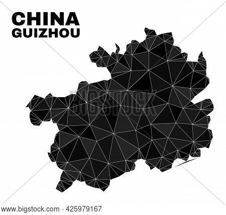Lowpoly Guizhou Province Map. Polygonal Guizhou Province Map Vector Is Combined Of Scattered Triangl