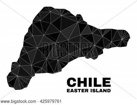 Low-poly Easter Island Map. Polygonal Easter Island Map Vector Filled Of Random Triangles. Triangula