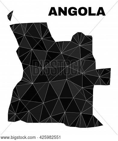Low-poly Angola Map. Polygonal Angola Map Vector Designed From Random Triangles. Triangulated Angola