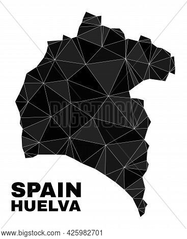 Lowpoly Huelva Province Map. Polygonal Huelva Province Map Vector Designed With Randomized Triangles