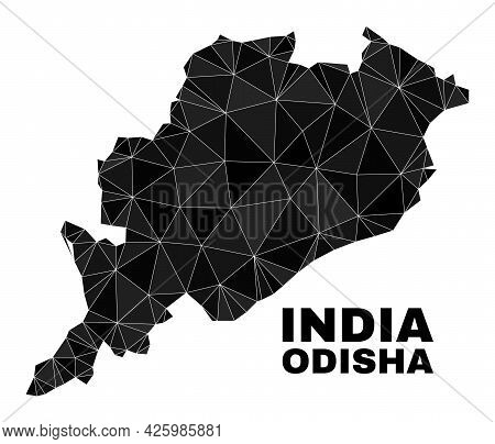Low-poly Odisha State Map. Polygonal Odisha State Map Vector Constructed With Randomized Triangles. 