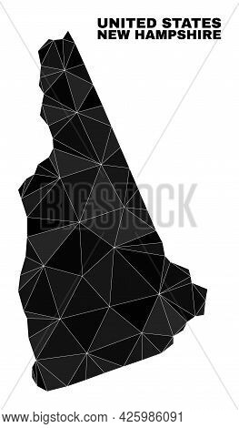 Low-poly New Hampshire State Map. Polygonal New Hampshire State Map Vector Filled From Chaotic Trian