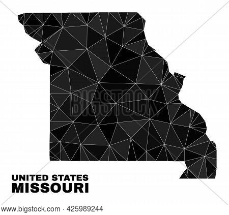 Lowpoly Missouri State Map. Polygonal Missouri State Map Vector Is Designed From Randomized Triangle