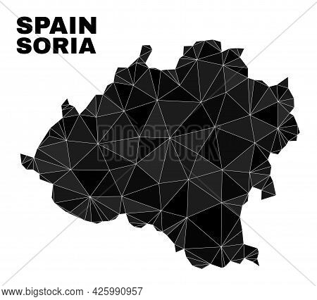 Lowpoly Soria Province Map. Polygonal Soria Province Map Vector Combined Of Random Triangles. Triang