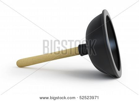 Plunger 3D On A White Background