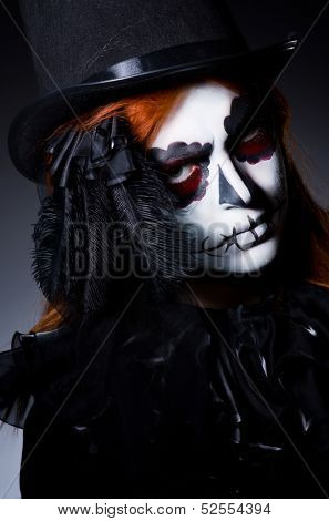 Woman satana in halloween concept