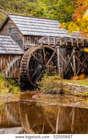 Virginia's Mabry Mill On The Blue Ridge Parkway In The Autumn Season