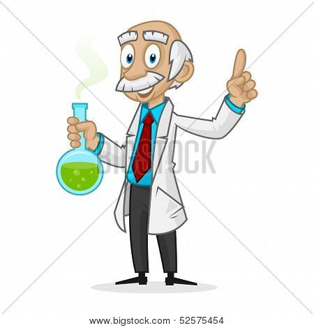 Ingenious professor holding tube