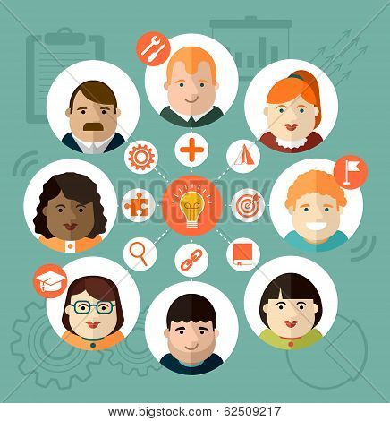 vector teamwork concept illustration