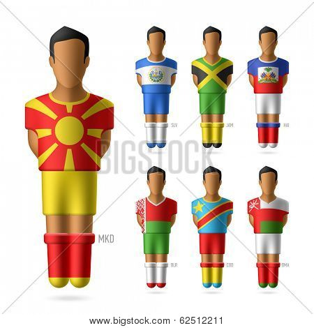Soccer / football players of national teams. Vector.