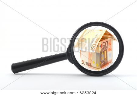 Huis van geld en Magnifyer