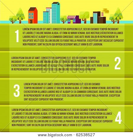 Banners with city, City of info graphics