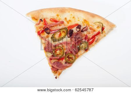 delicious italian pizza isolated over white background