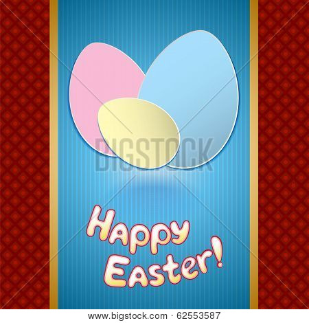 Easter card with eggs for greeting