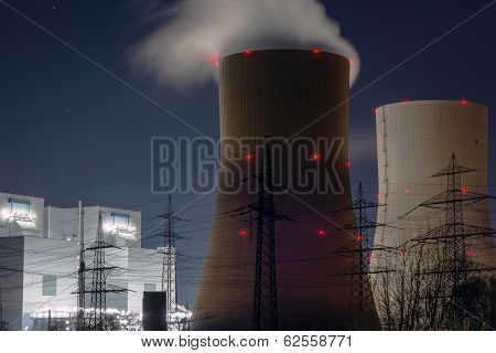 Power plant at night