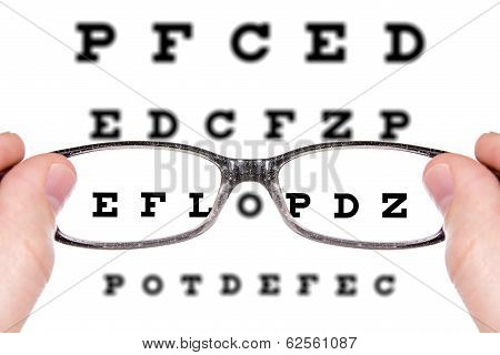 Sight Test Seen Through Eye Glasses