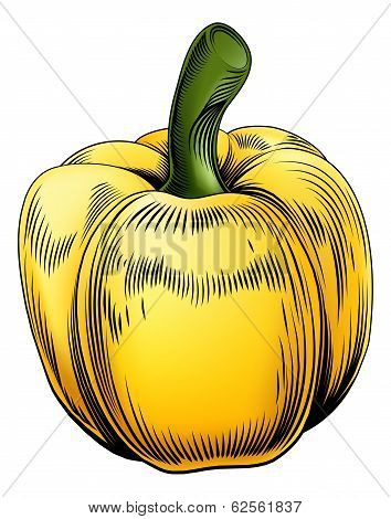 Pepper Vintage Woodcut Illustration