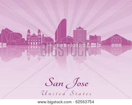 San Jose Skyline In Purple Radiant Orchid