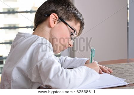 Boy doing homework