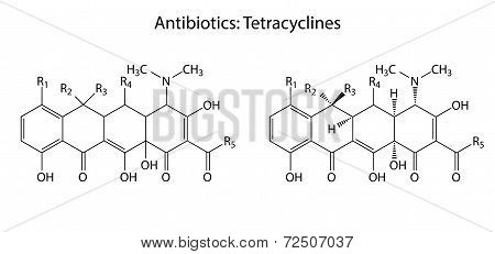 General Structural Chemical Formulas Of Antibiotic Tetracycline