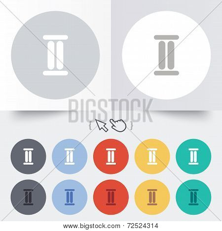 Roman numeral two icon. Roman number two sign.