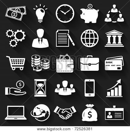 Business And Finance Flat Icons. Vector Set.