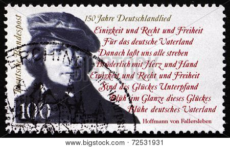 Postage Stamp Germany 1991 Hoffmann Von Fallersleben