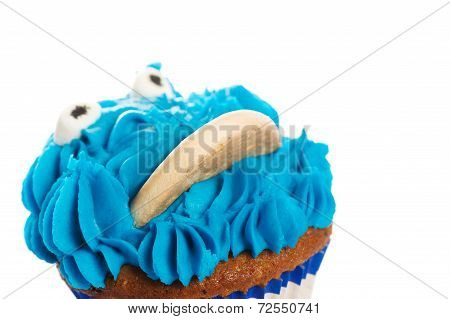 Cupcake with blue icing