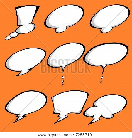 A Colored Comic Speech Bubbles Set