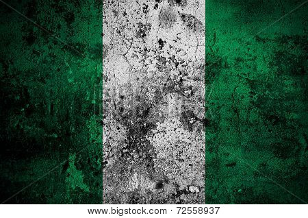 Grunge Flag Of Nigeria With Capital In Abuja