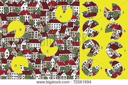 City: Match Pieces, Visual Game. Solution In Hidden Layer!