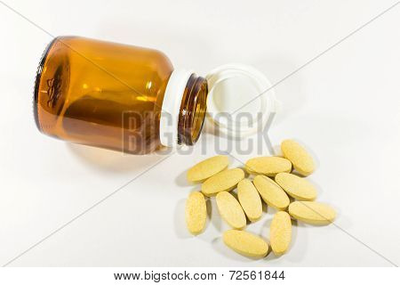 Bottle Of Prescription Medicine On White Background