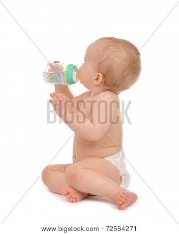 Infant Child Baby Toddler Sitting And Drinking Water