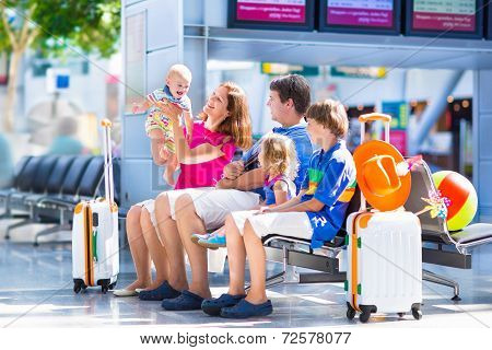Cute Family At The Airport