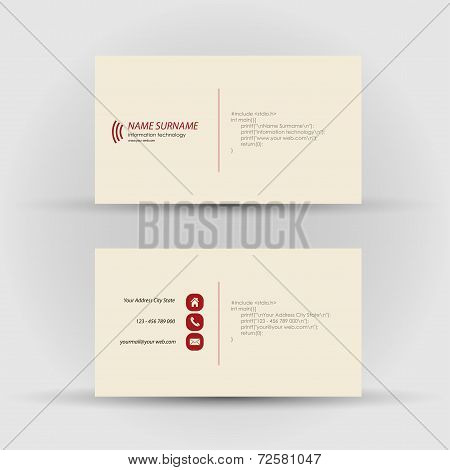 Set of modern vector business card template