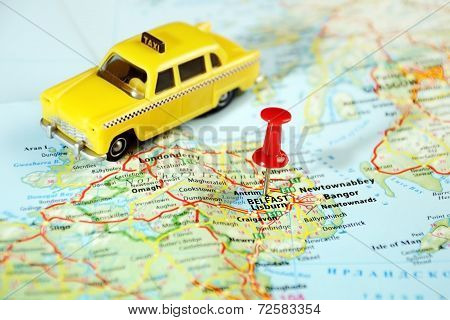 Belfast  Ireland  ,united Kingdom  Map Taxi