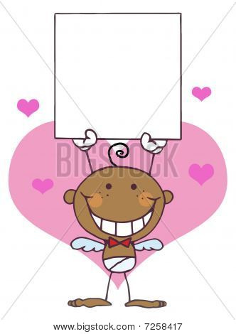 Eine leere Schild schwarz Stick-Cupid