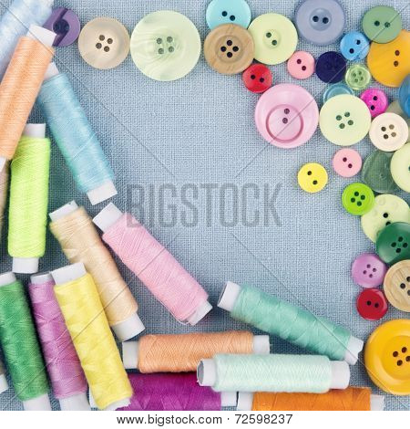 Multicolored Buttons And Spools Of Thread1