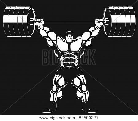 Bodybuilder with a barbell